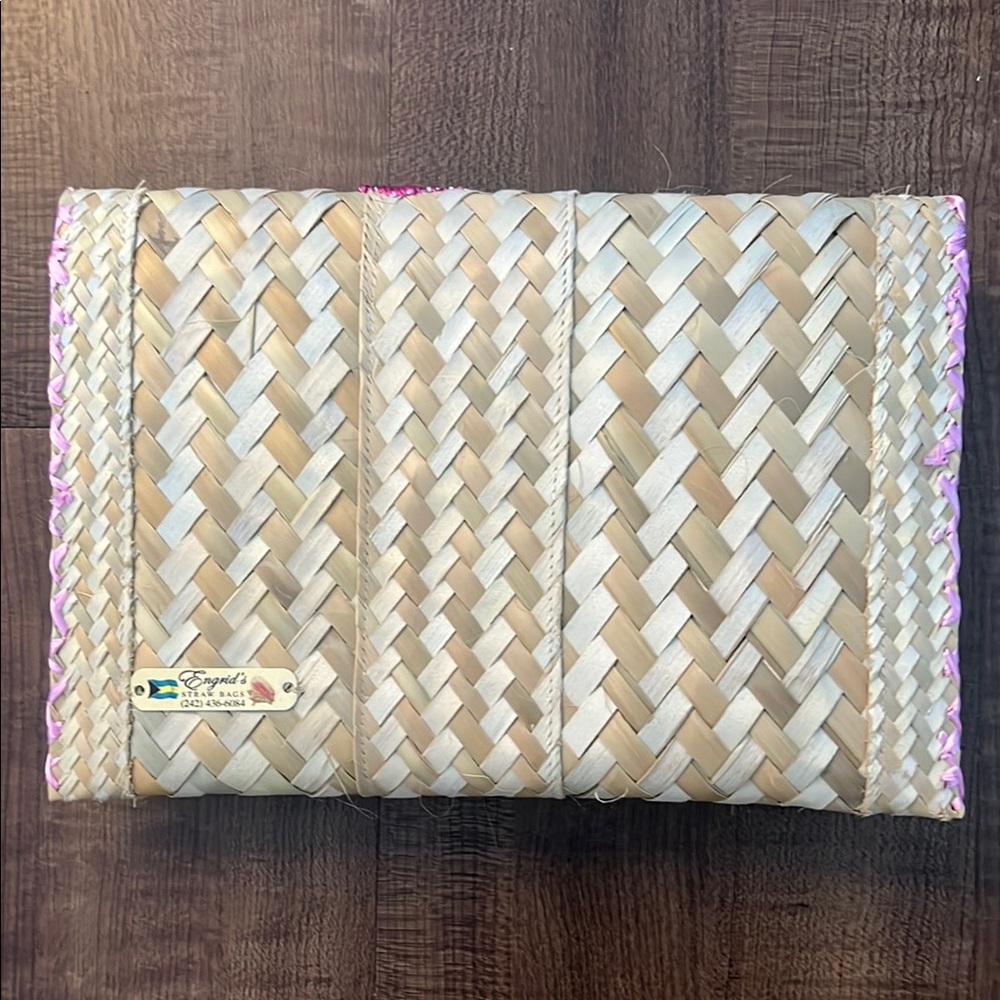 Pink Flamingo Woven Clutch - Picture 4 of 4